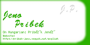 jeno pribek business card